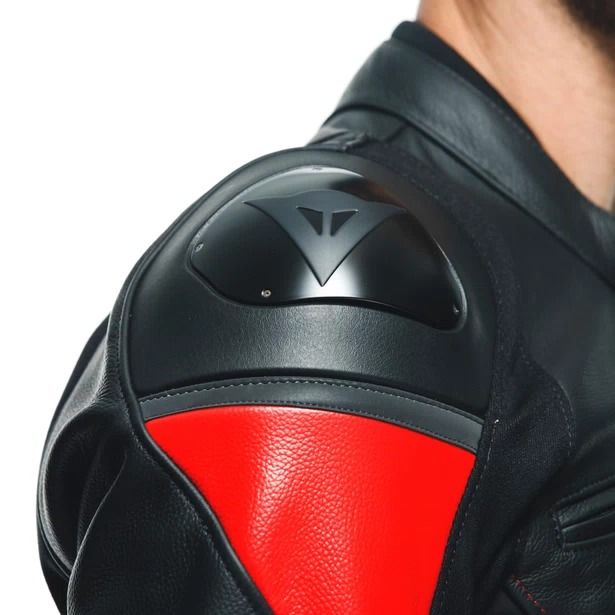 Dainese Racing 4 Leather Jacket Lava Red Black 